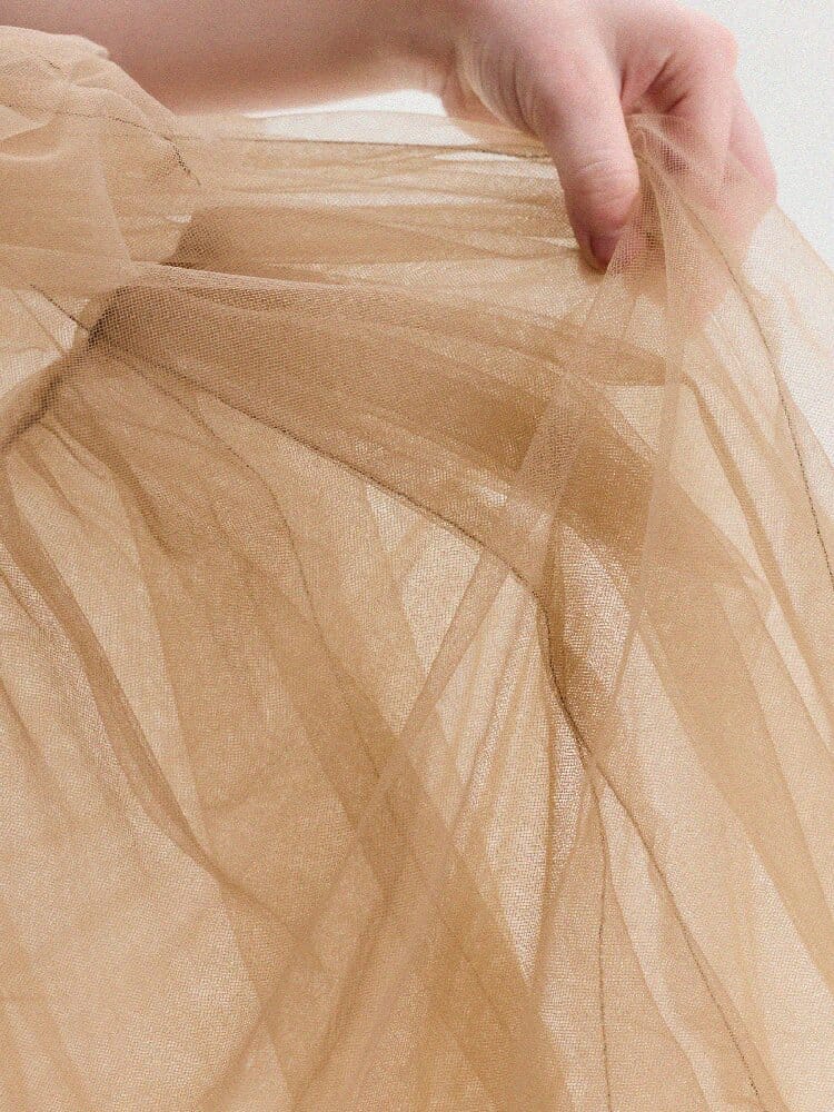 Short Sleeve Tiered Tulle Dress ドッキング 半袖ワンピース【mh0013183】 yunerma 半袖ワンピース