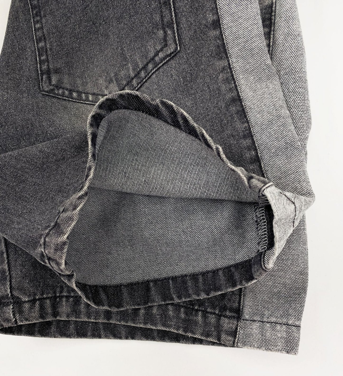 Side Contrast Denim Shorts バイカラー デニムハーフパンツ【mh0013485】 Gikv king ハーフパンツ・ショートパンツ