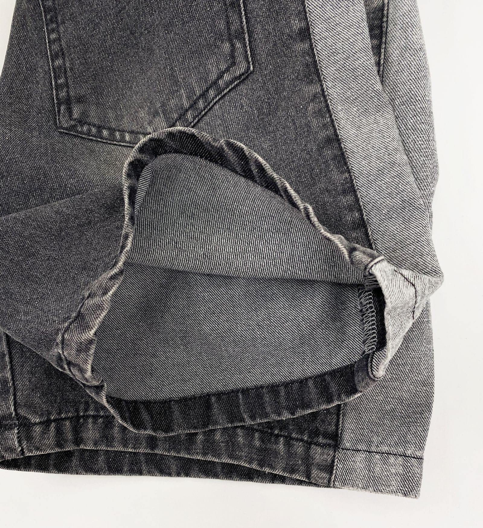 Side Contrast Denim Shorts バイカラー デニムハーフパンツ【mh0013485】 Gikv king ハーフパンツ・ショートパンツ