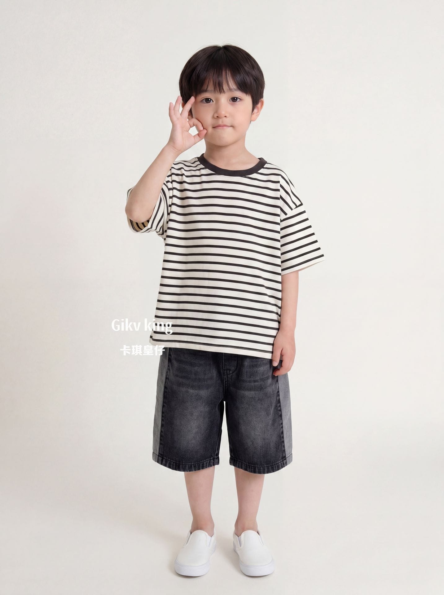 Side Contrast Denim Shorts バイカラー デニムハーフパンツ【mh0013485】 Gikv king ハーフパンツ・ショートパンツ