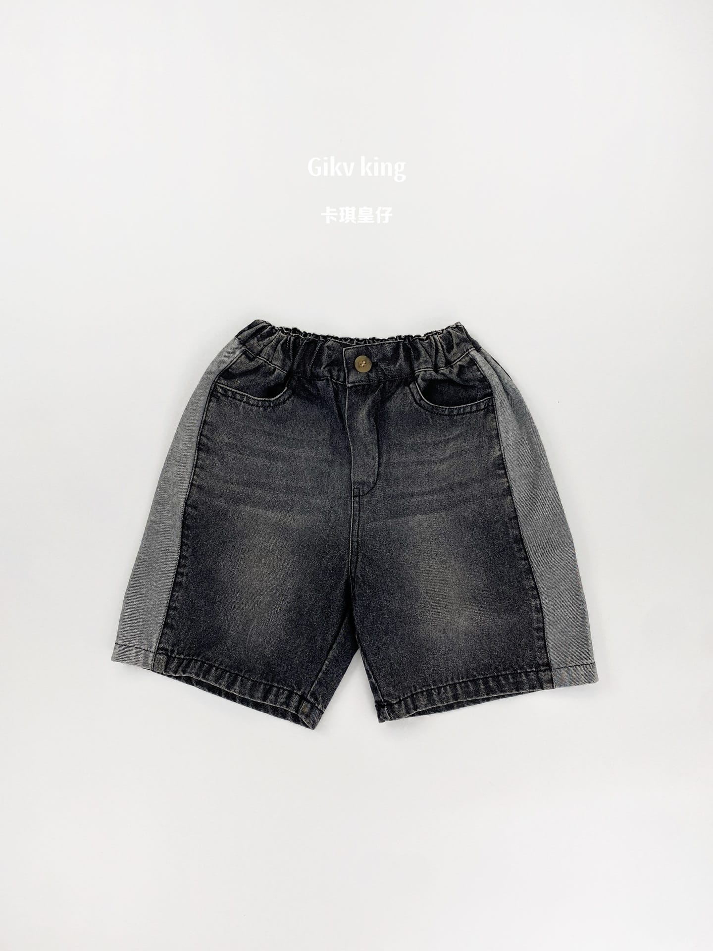 Side Contrast Denim Shorts バイカラー デニムハーフパンツ【mh0013485】 Gikv king ハーフパンツ・ショートパンツ