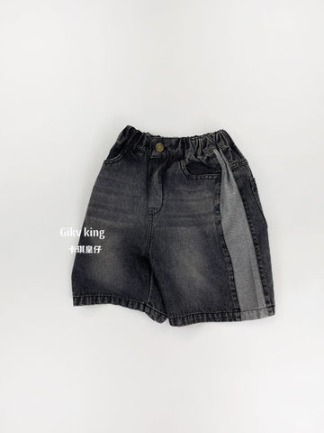 Side Contrast Denim Shorts バイカラー デニムハーフパンツ【mh0013485】 Gikv king ハーフパンツ・ショートパンツ