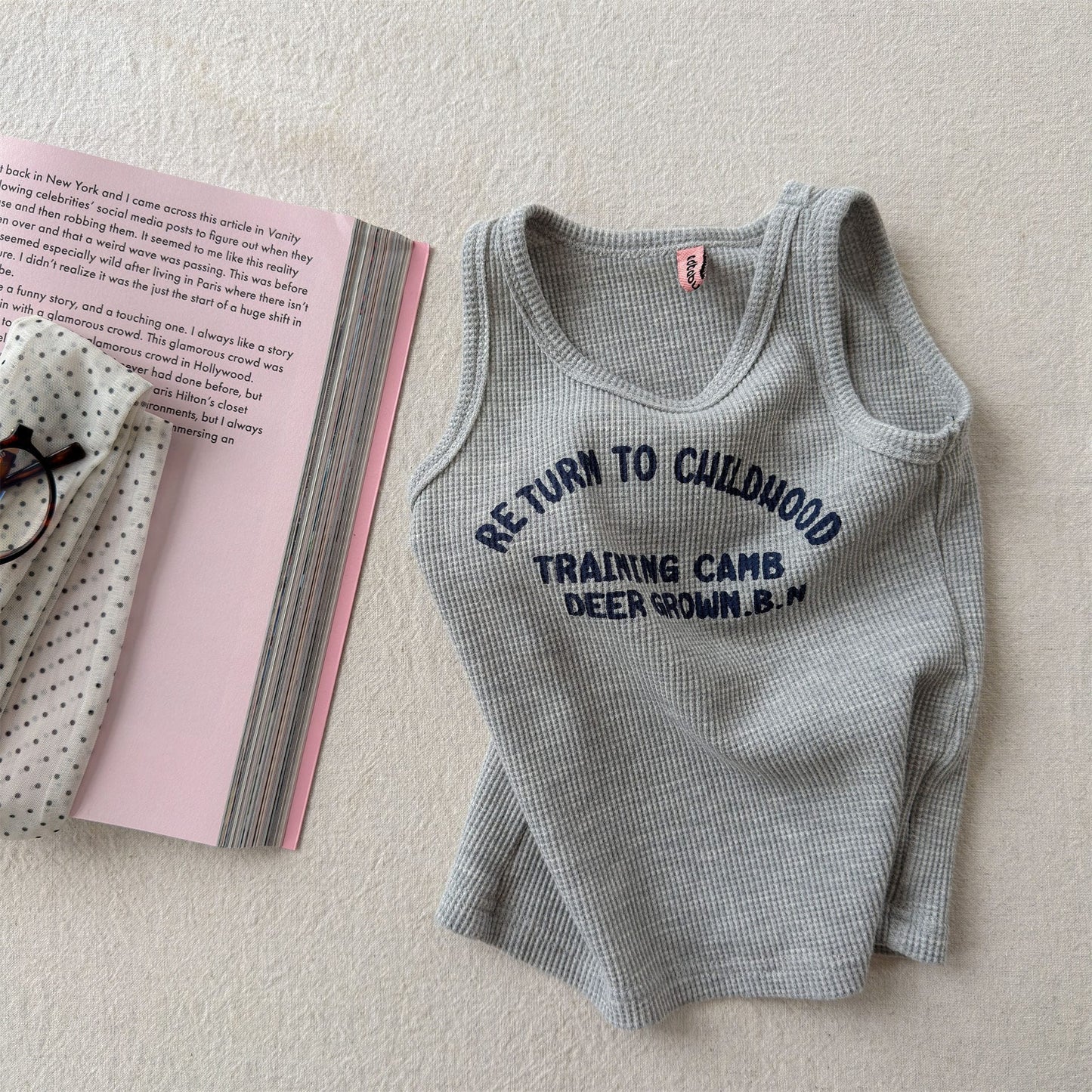 Sleeveless Athletic Training Top ストリート ノースリーブTシャツ【mh0013445】 Light Gray / 80cm ADbaby タンクトップ・キャミソール・ノースリーブトップス