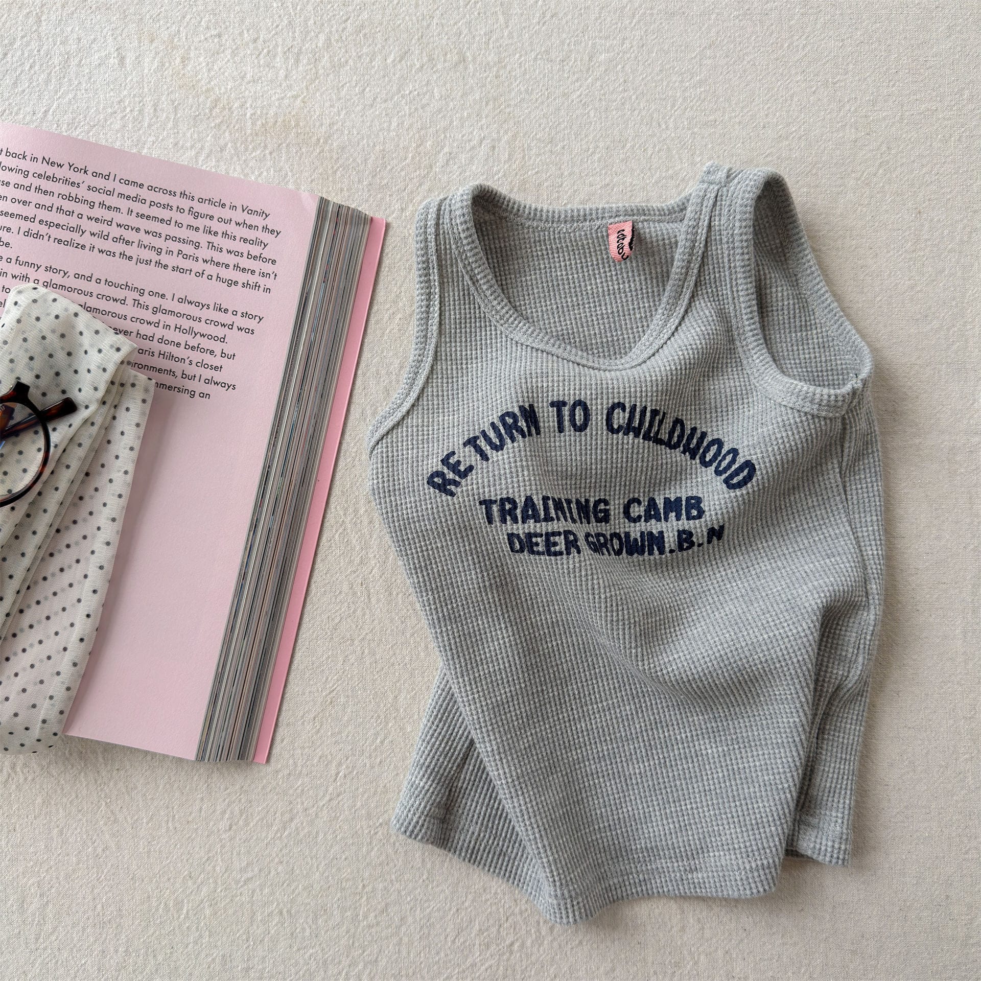 Sleeveless Athletic Training Top ストリート ノースリーブTシャツ【mh0013445】 Light Gray / 80cm ADbaby タンクトップ・キャミソール・ノースリーブトップス