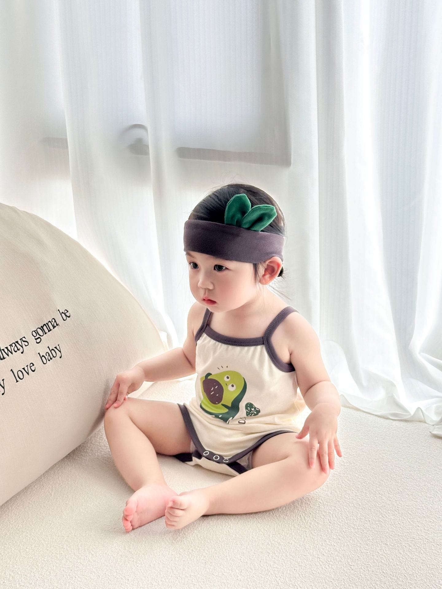 Sleeveless Avocado Cotton Cami Romper アボカド キャミソールロンパース【mh0013383】 TOMMY'S GIFTS ノースリーブロンパース