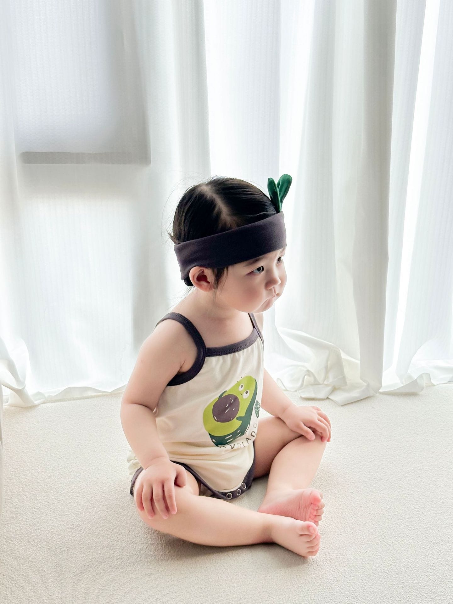 Sleeveless Avocado Cotton Cami Romper アボカド キャミソールロンパース【mh0013383】 TOMMY'S GIFTS ノースリーブロンパース