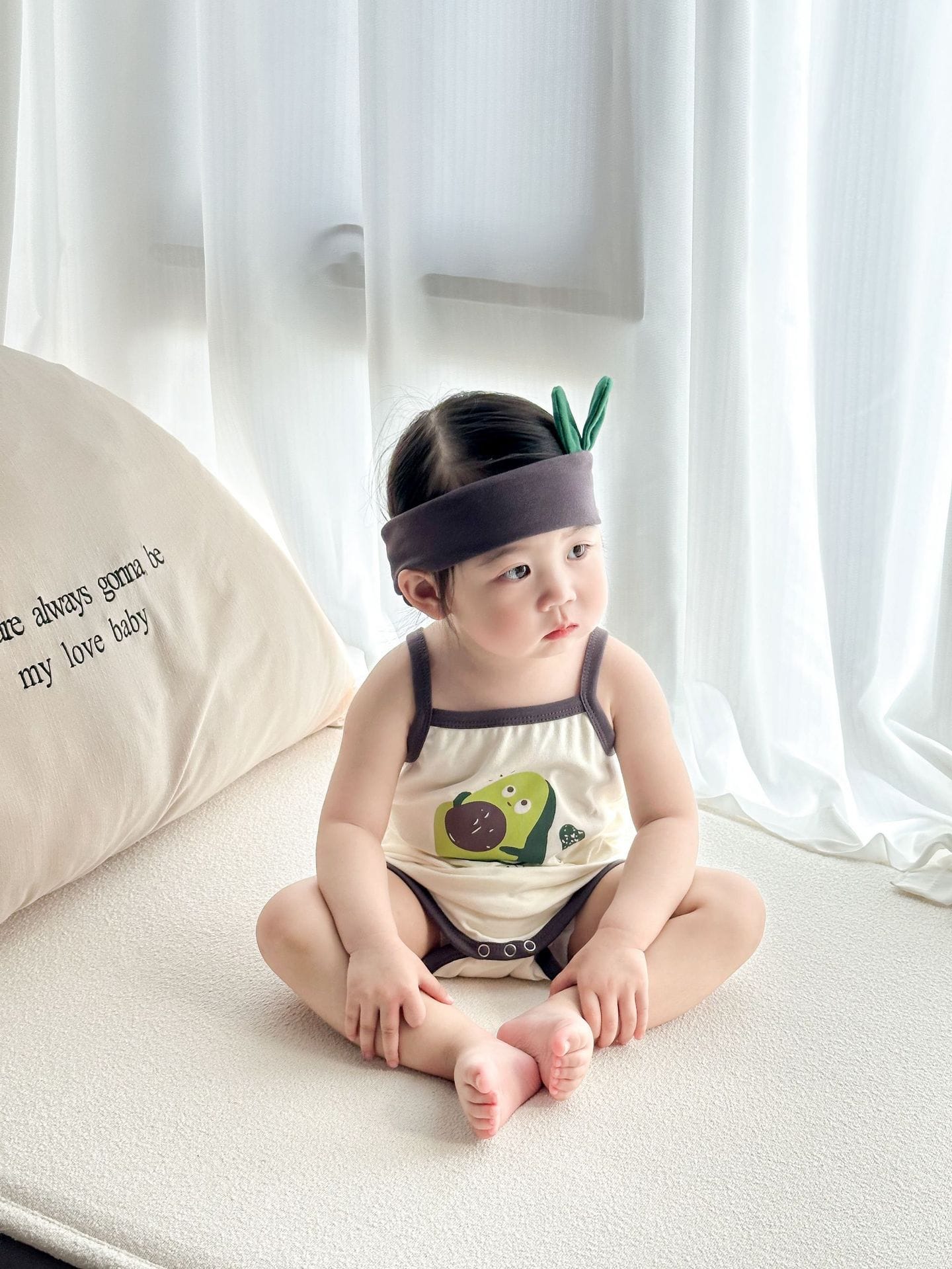 Sleeveless Avocado Cotton Cami Romper アボカド キャミソールロンパース【mh0013383】 TOMMY'S GIFTS ノースリーブロンパース
