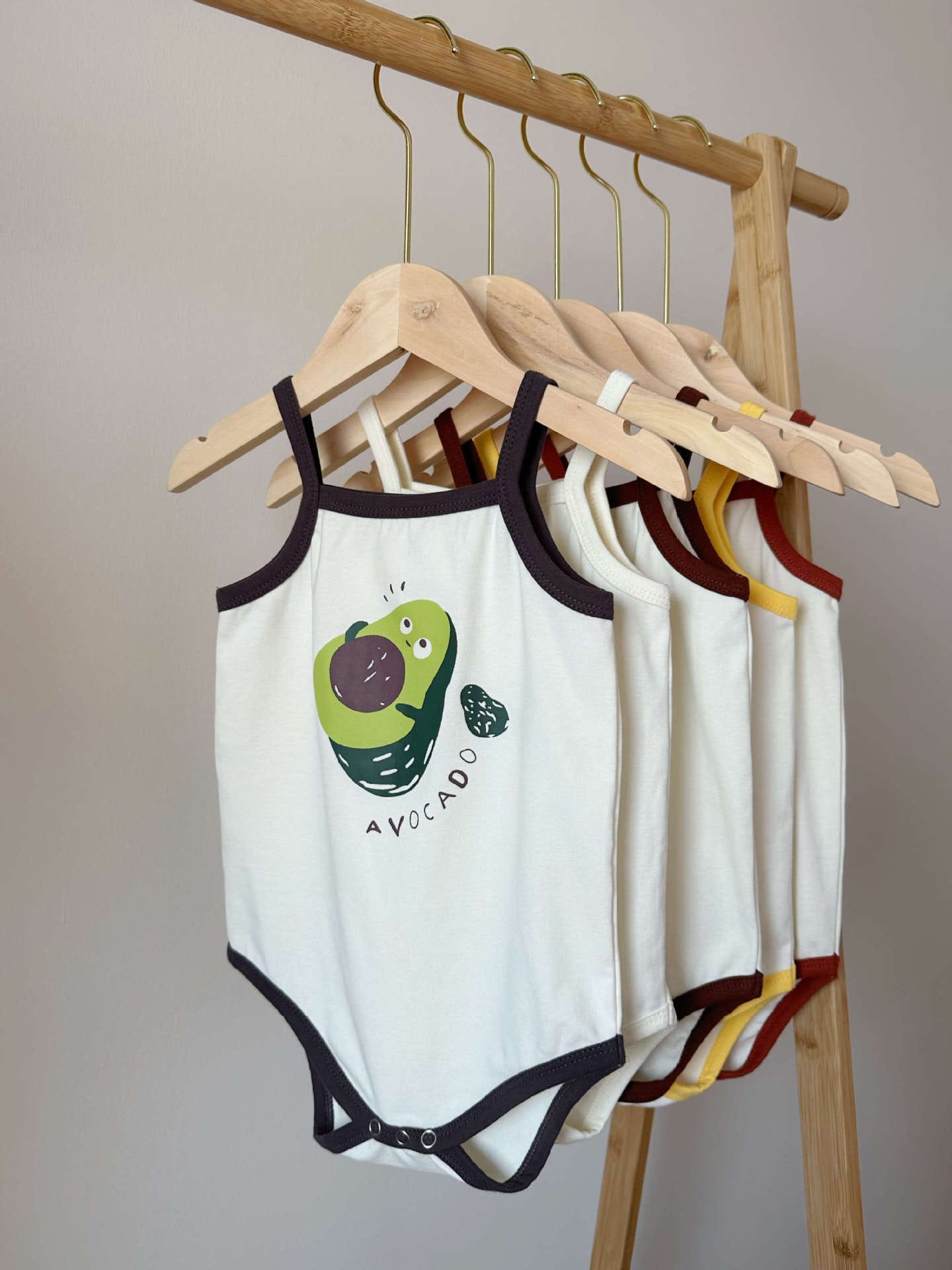Sleeveless Avocado Cotton Cami Romper アボカド キャミソールロンパース【mh0013383】 TOMMY'S GIFTS ノースリーブロンパース