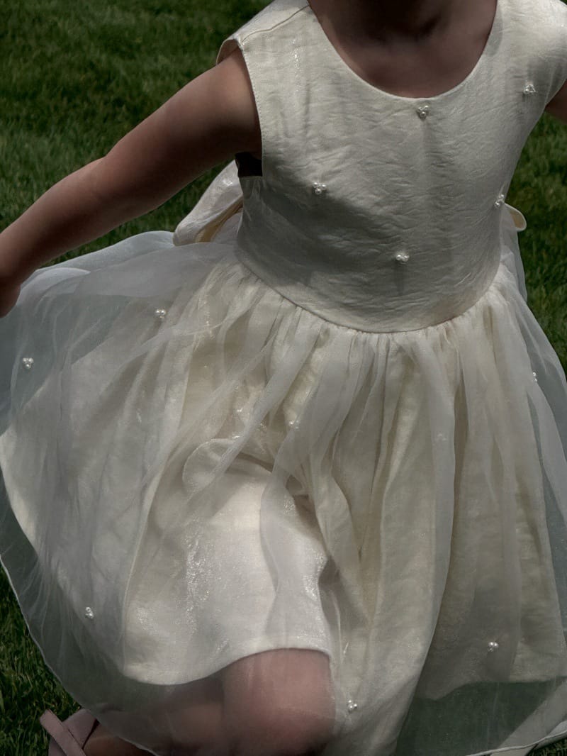 Sleeveless Beaded Princess Dress Satin Tulle チュール ノースリーブワンピース【mh0013234】 Chengle ノースリーブワンピース