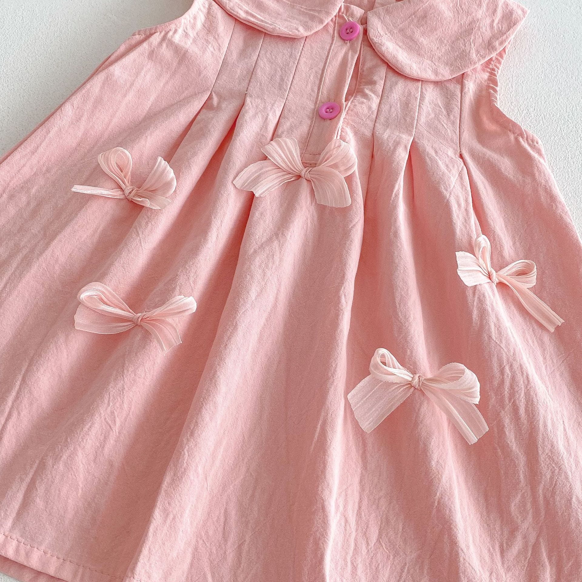 Sleeveless Bow Collared Plisse Dress Romper 立体リボン ノースリーブロンパース ノースリーブワンピース【mh0013434】 angou ノースリーブロンパース