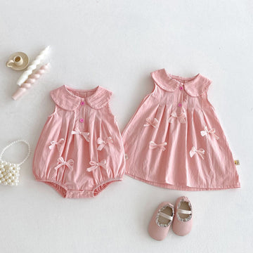 Sleeveless Bow Collared Plisse Dress Romper 立体リボン ノースリーブロンパース ノースリーブワンピース【mh0013434】 angou ノースリーブロンパース