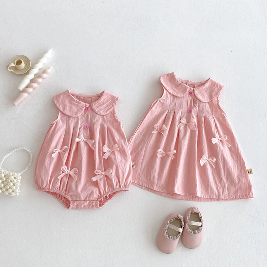 Sleeveless Bow Collared Plisse Dress Romper 立体リボン ノースリーブロンパース ノースリーブワンピース【mh0013434】 angou ノースリーブロンパース