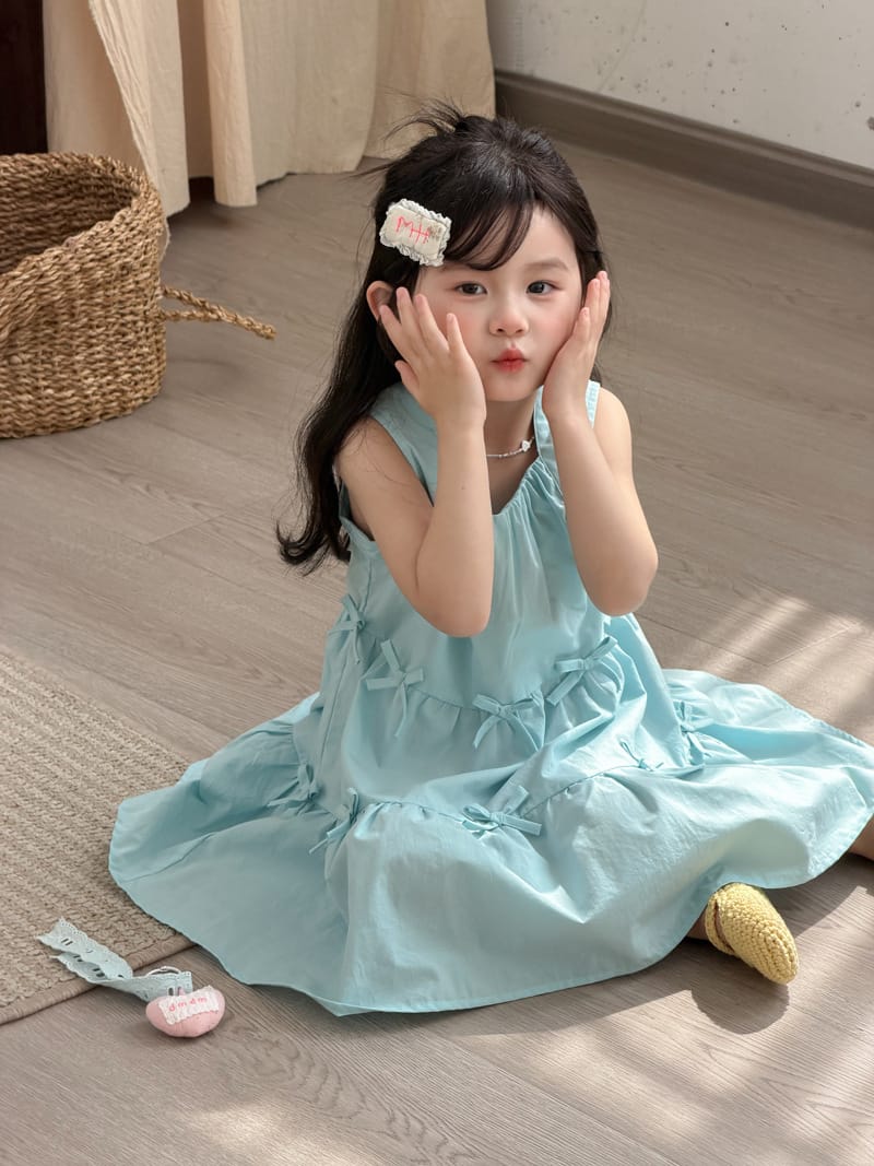 Sleeveless Bow Tiered Dress リボン ティアード ワンピース【mh0012747】 MaiTianJi ノースリーブワンピース