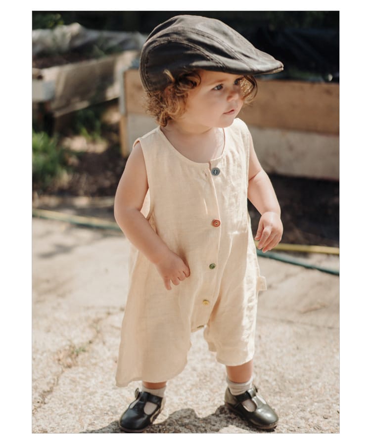 Sleeveless Cotton Button Romper カラフルボタン ノースリーブロンパース【mh0013590】 Beitaoya ノースリーブロンパース