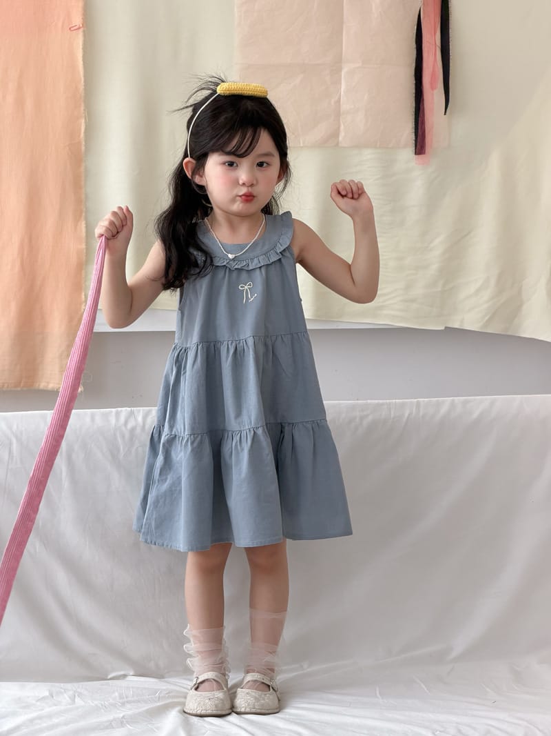 Sleeveless Cotton Ribbon Dress リボン コットン ノースリーブワンピース【mh0012751】 MaiTianJi ノースリーブワンピース