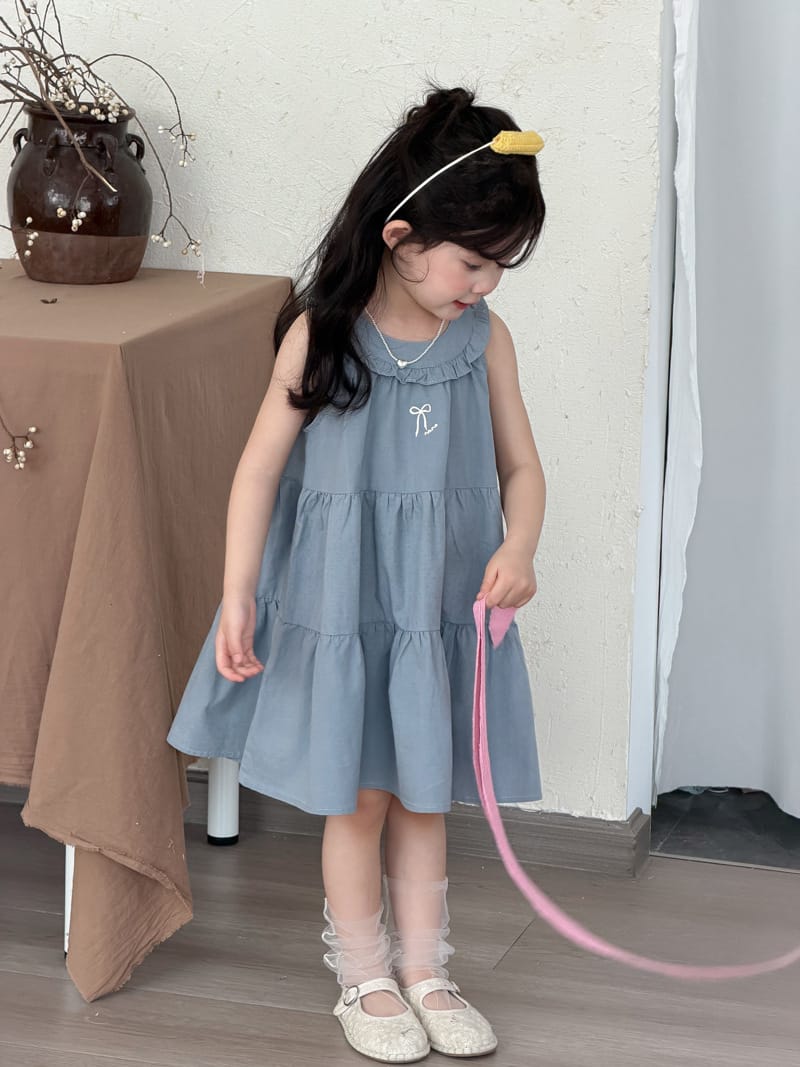 Sleeveless Cotton Ribbon Dress リボン コットン ノースリーブワンピース【mh0012751】 MaiTianJi ノースリーブワンピース