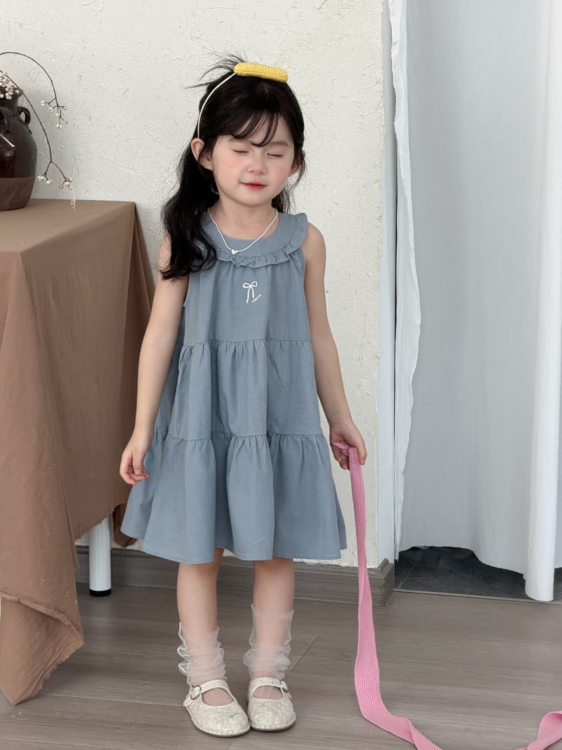 Sleeveless Cotton Ribbon Dress リボン コットン ノースリーブワンピース【mh0012751】 MaiTianJi ノースリーブワンピース