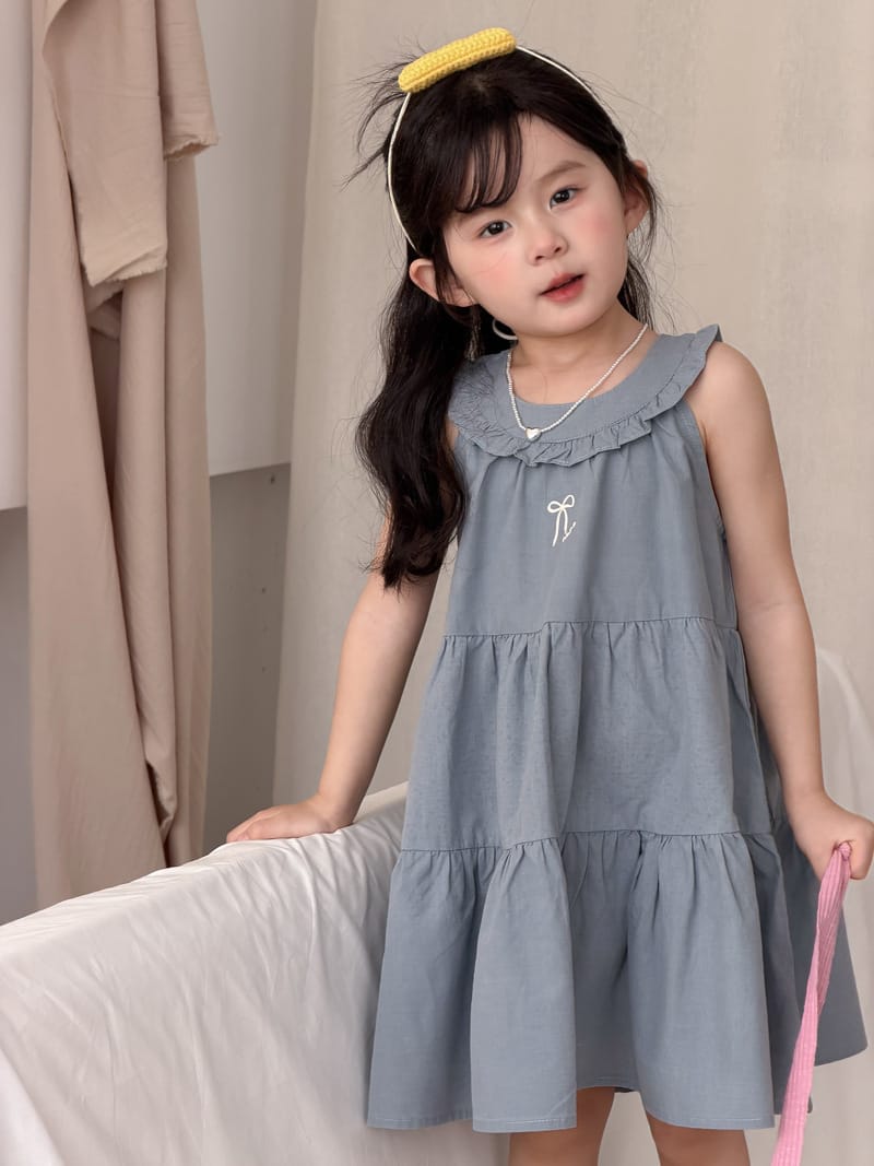 Sleeveless Cotton Ribbon Dress リボン コットン ノースリーブワンピース【mh0012751】 MaiTianJi ノースリーブワンピース