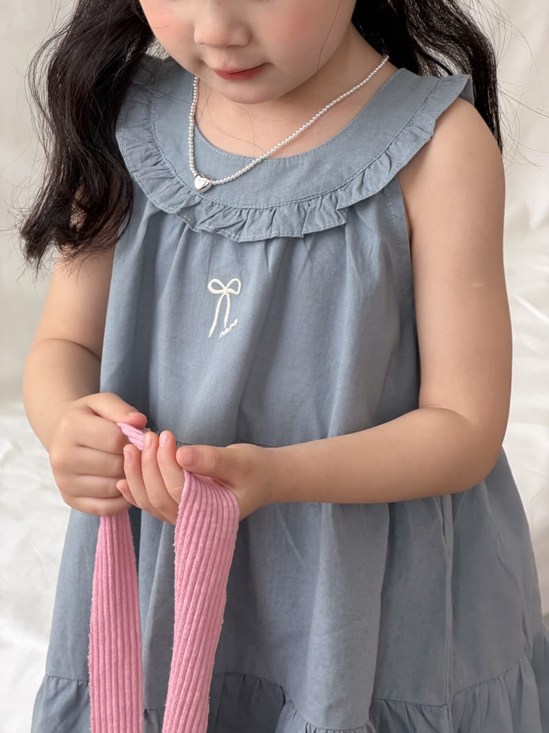 Sleeveless Cotton Ribbon Dress リボン コットン ノースリーブワンピース【mh0012751】 MaiTianJi ノースリーブワンピース