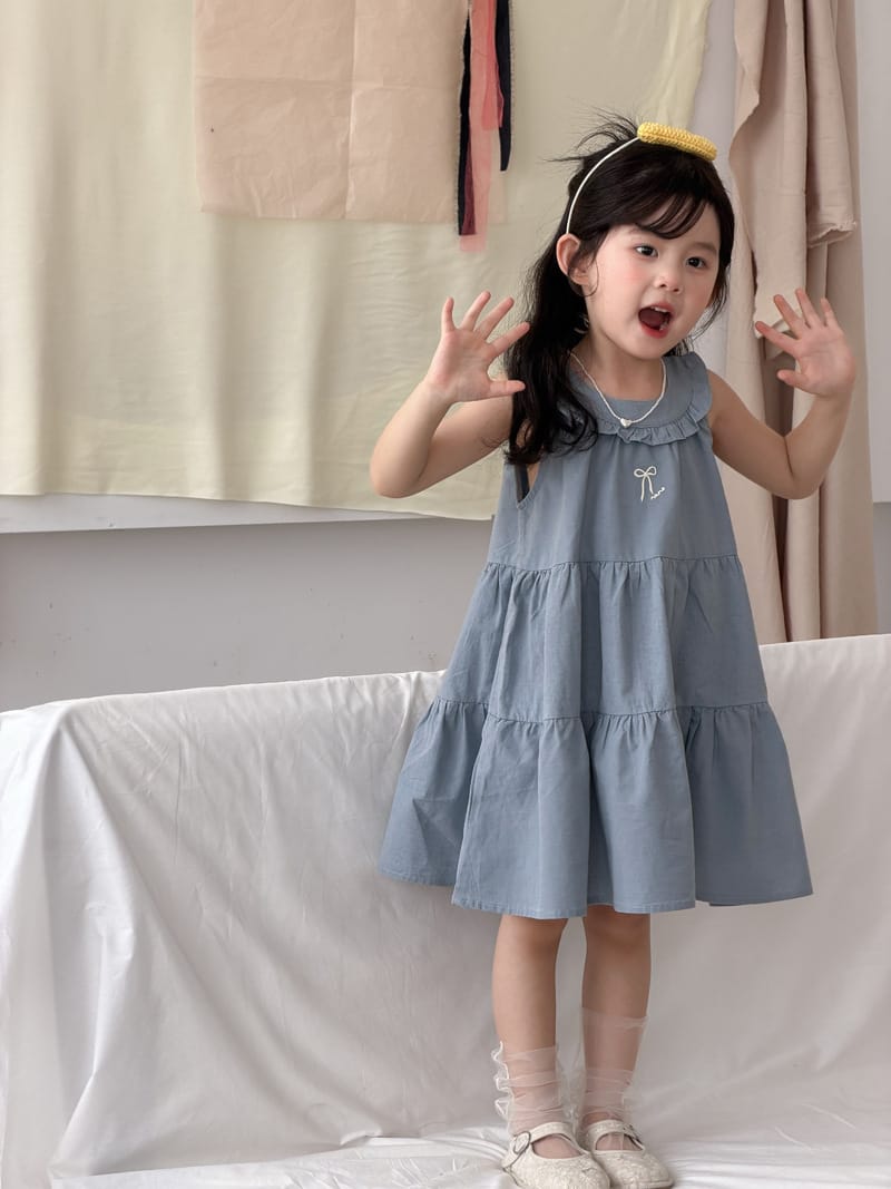 Sleeveless Cotton Ribbon Dress リボン コットン ノースリーブワンピース【mh0012751】 MaiTianJi ノースリーブワンピース