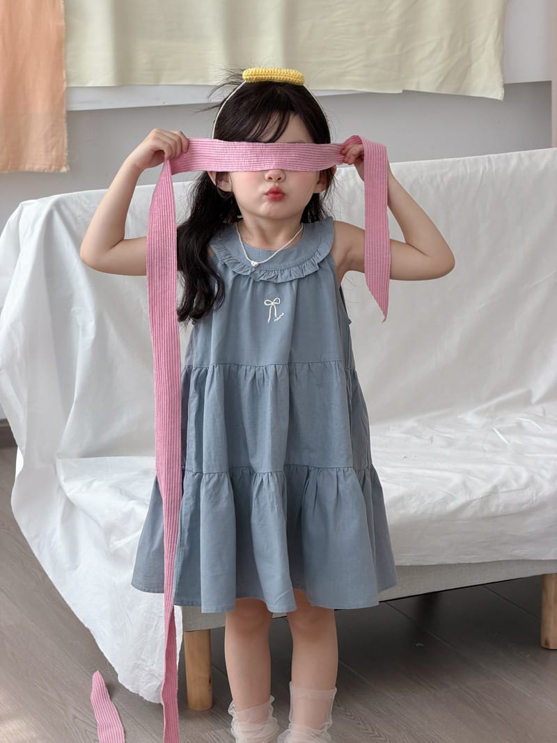 Sleeveless Cotton Ribbon Dress リボン コットン ノースリーブワンピース【mh0012751】 MaiTianJi ノースリーブワンピース