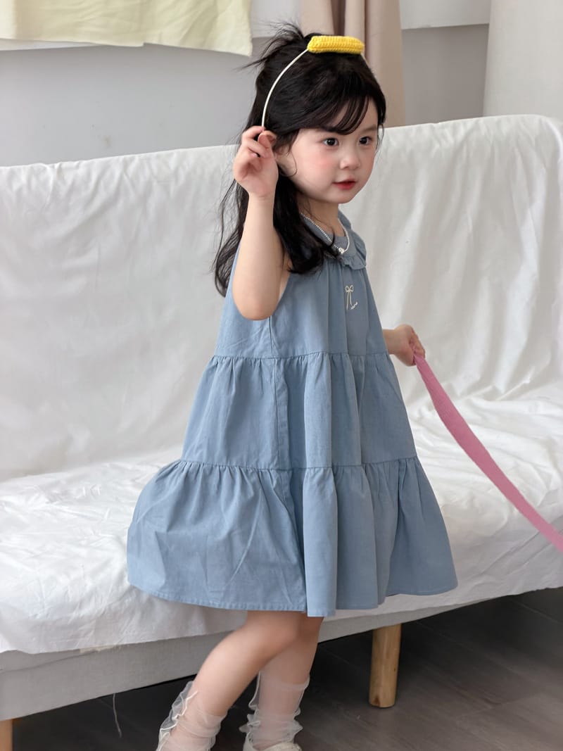 Sleeveless Cotton Ribbon Dress リボン コットン ノースリーブワンピース【mh0012751】 MaiTianJi ノースリーブワンピース