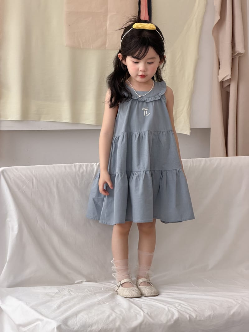 Sleeveless Cotton Ribbon Dress リボン コットン ノースリーブワンピース【mh0012751】 MaiTianJi ノースリーブワンピース