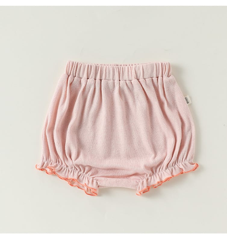 Sleeveless Embroidered Ruffle Top Shorts フルーツ ノースリーブカットソー ブルマパンツ【mh0013497】 Beitaoya ノースリーブセットアップ
