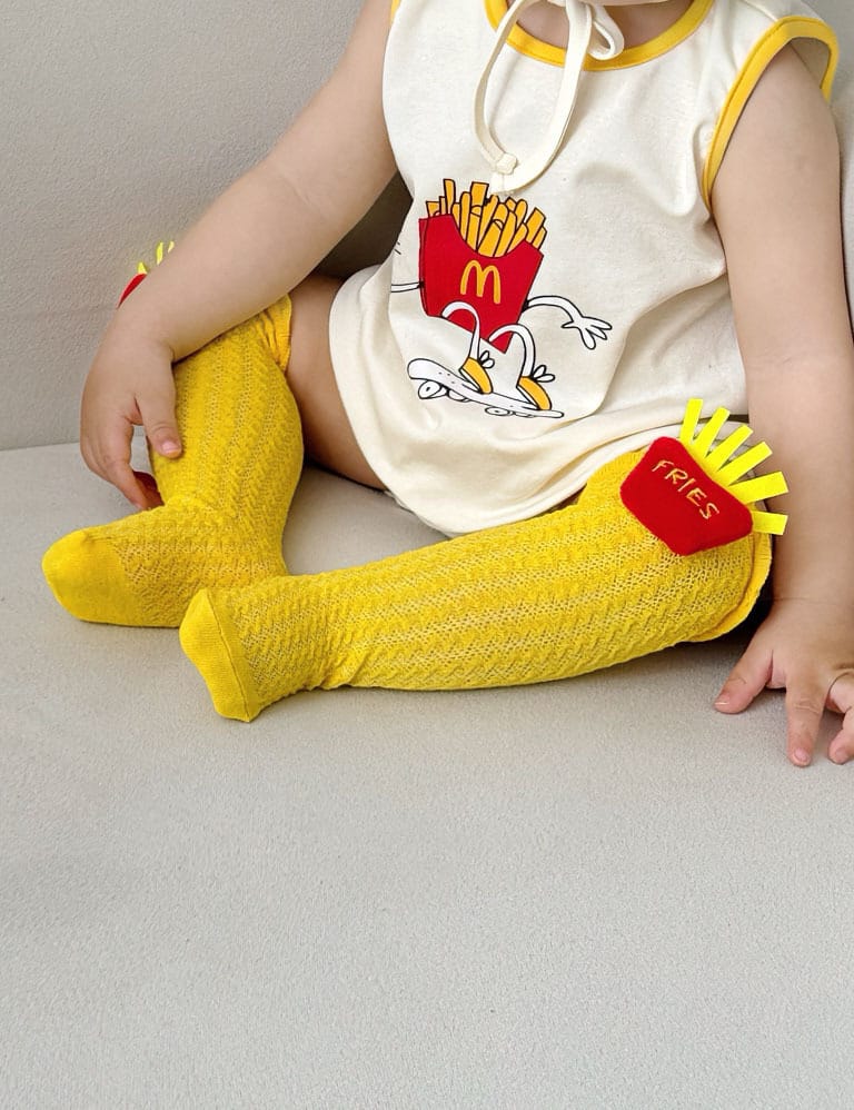 Sleeveless French Fries Costume Romper ポテト ノースリーブロンパース【mh0013367】 Socks / 66cm TOMMY'S GIFTS ノースリーブロンパース