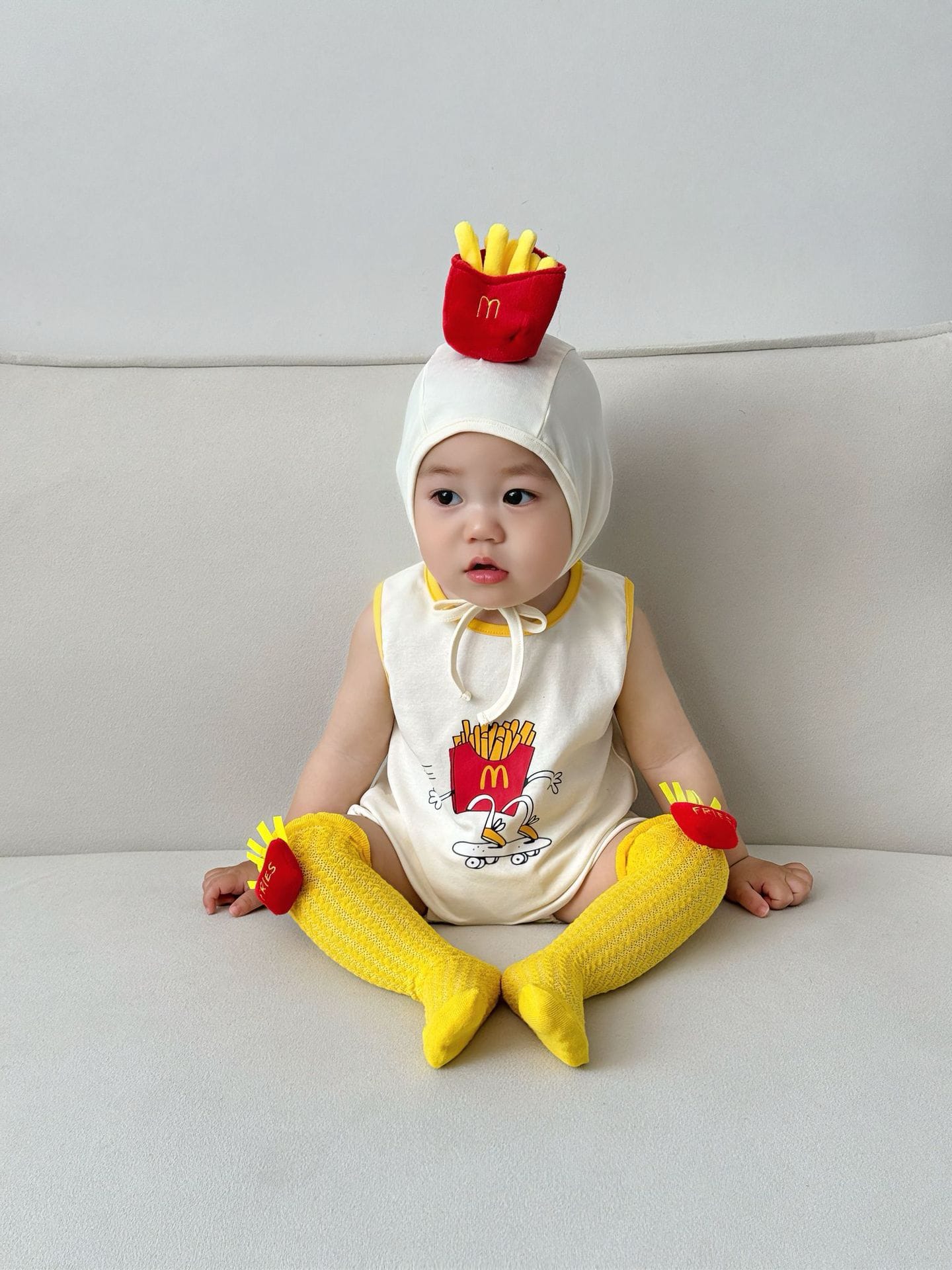 Sleeveless French Fries Costume Romper ポテト ノースリーブロンパース【mh0013367】 TOMMY'S GIFTS ノースリーブロンパース