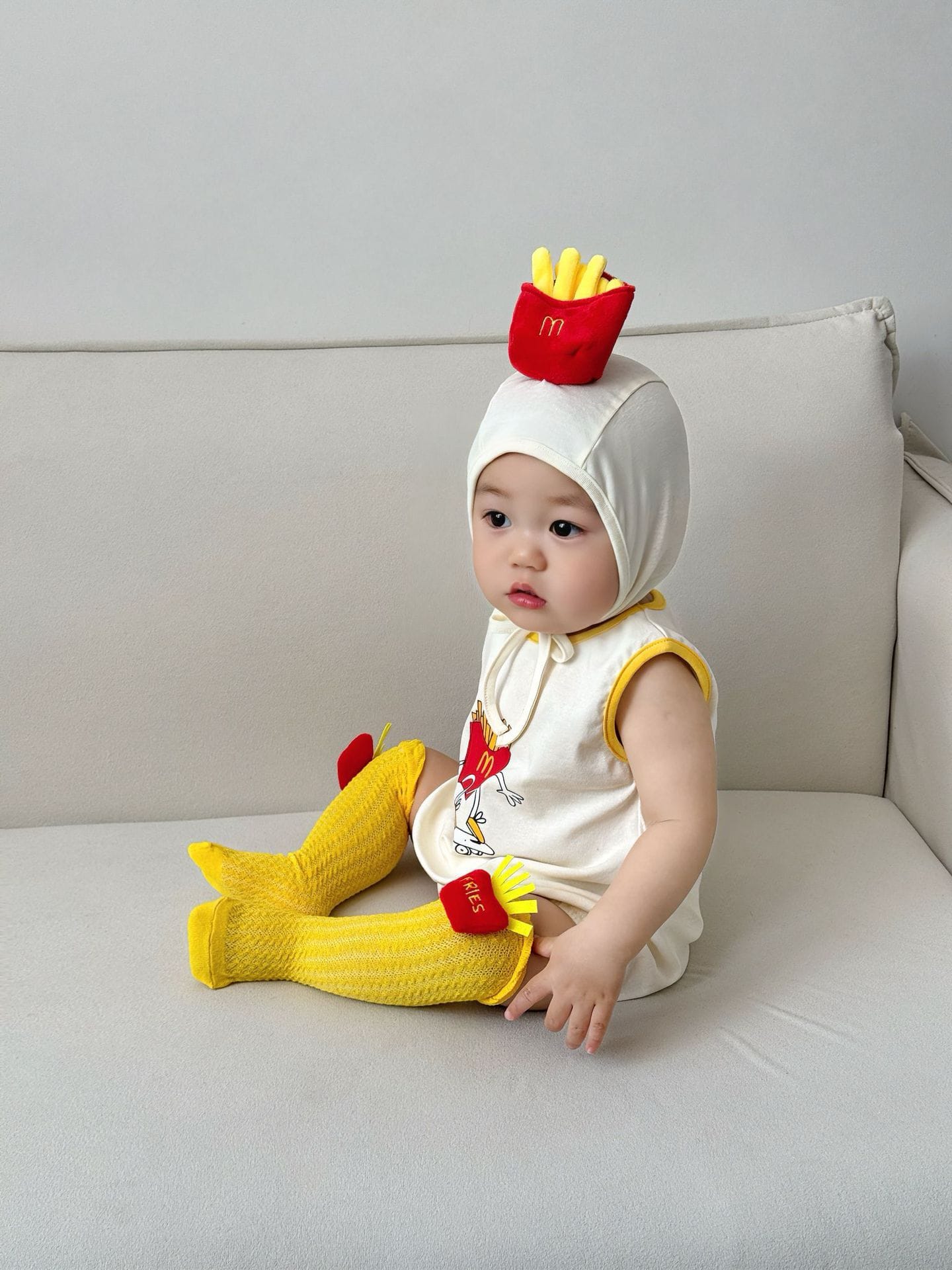 Sleeveless French Fries Costume Romper ポテト ノースリーブロンパース【mh0013367】 TOMMY'S GIFTS ノースリーブロンパース
