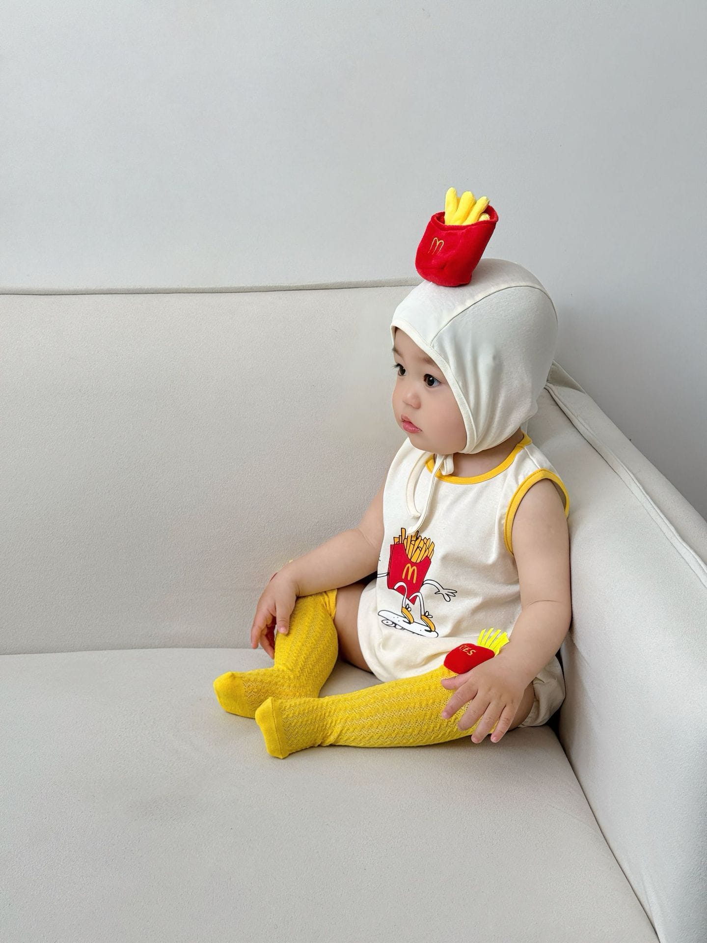 Sleeveless French Fries Costume Romper ポテト ノースリーブロンパース【mh0013367】 TOMMY'S GIFTS ノースリーブロンパース