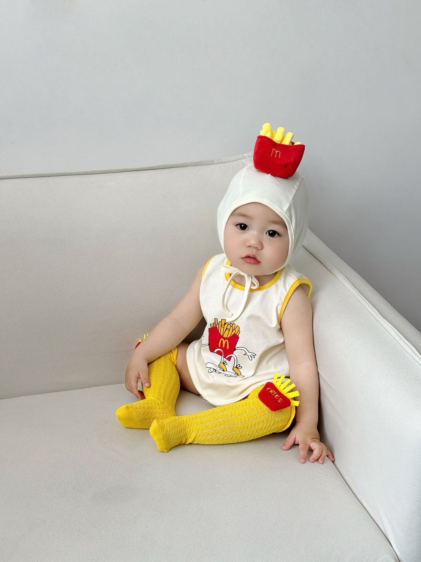 Sleeveless French Fries Costume Romper ポテト ノースリーブロンパース【mh0013367】 TOMMY'S GIFTS ノースリーブロンパース