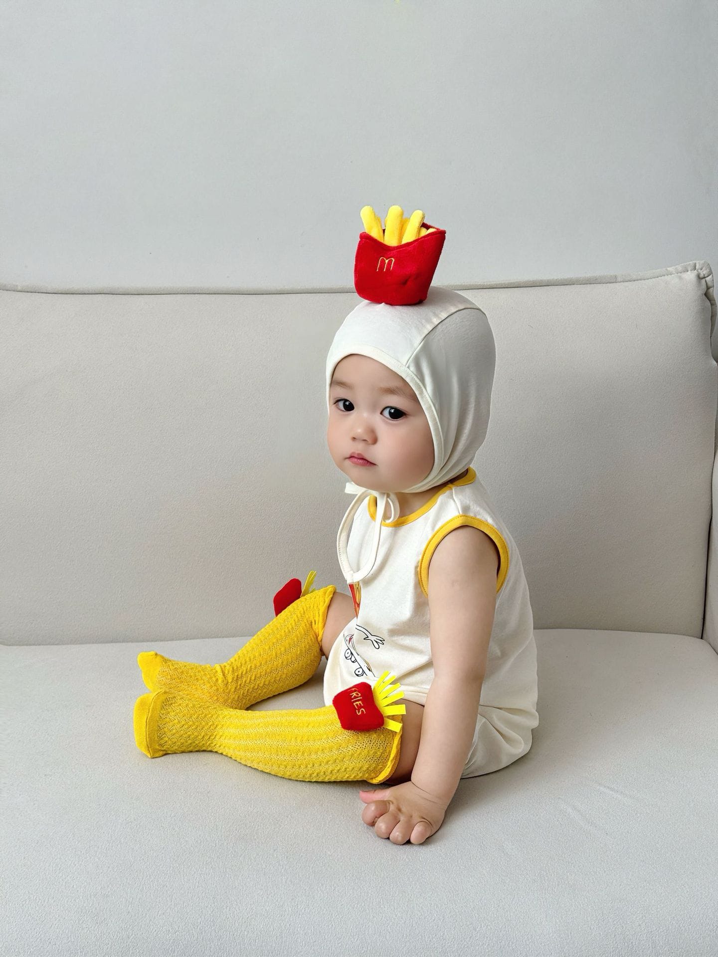 Sleeveless French Fries Costume Romper ポテト ノースリーブロンパース【mh0013367】 TOMMY'S GIFTS ノースリーブロンパース