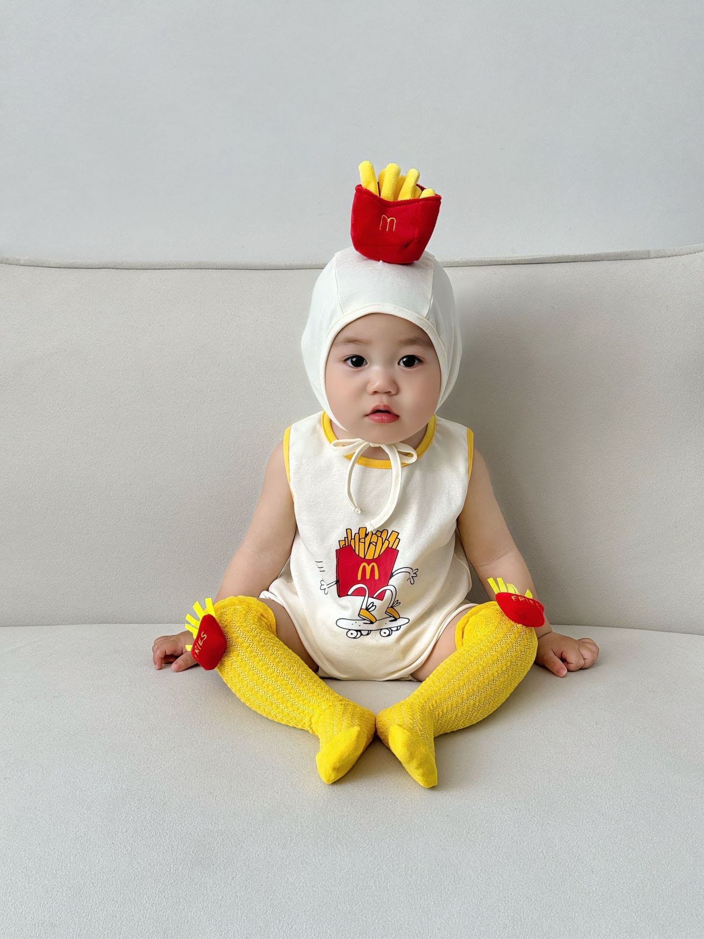 Sleeveless French Fries Costume Romper ポテト ノースリーブロンパース【mh0013367】 TOMMY'S GIFTS ノースリーブロンパース