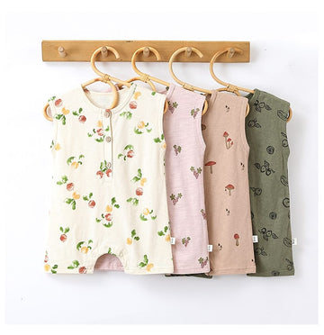 Sleeveless Fruit Plant Print Romper ベジタブル柄 ノースリーブロンパース【mh0013595】 Beitaoya ノースリーブロンパース