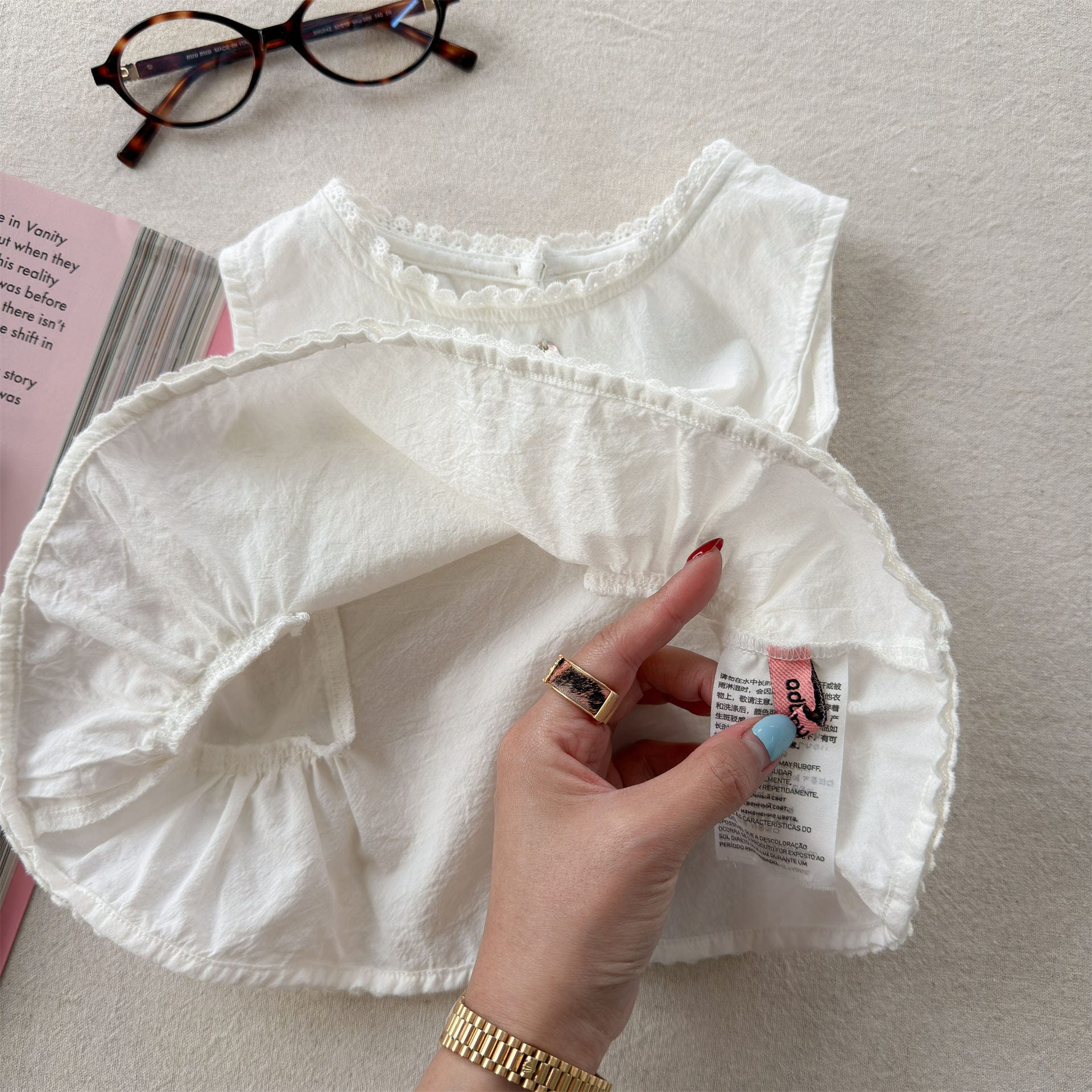 Sleeveless Lace Peplum Shirt レース ノースリーブブラウス【mh0013455】 ADbaby タンクトップ・キャミソール・ノースリーブトップス