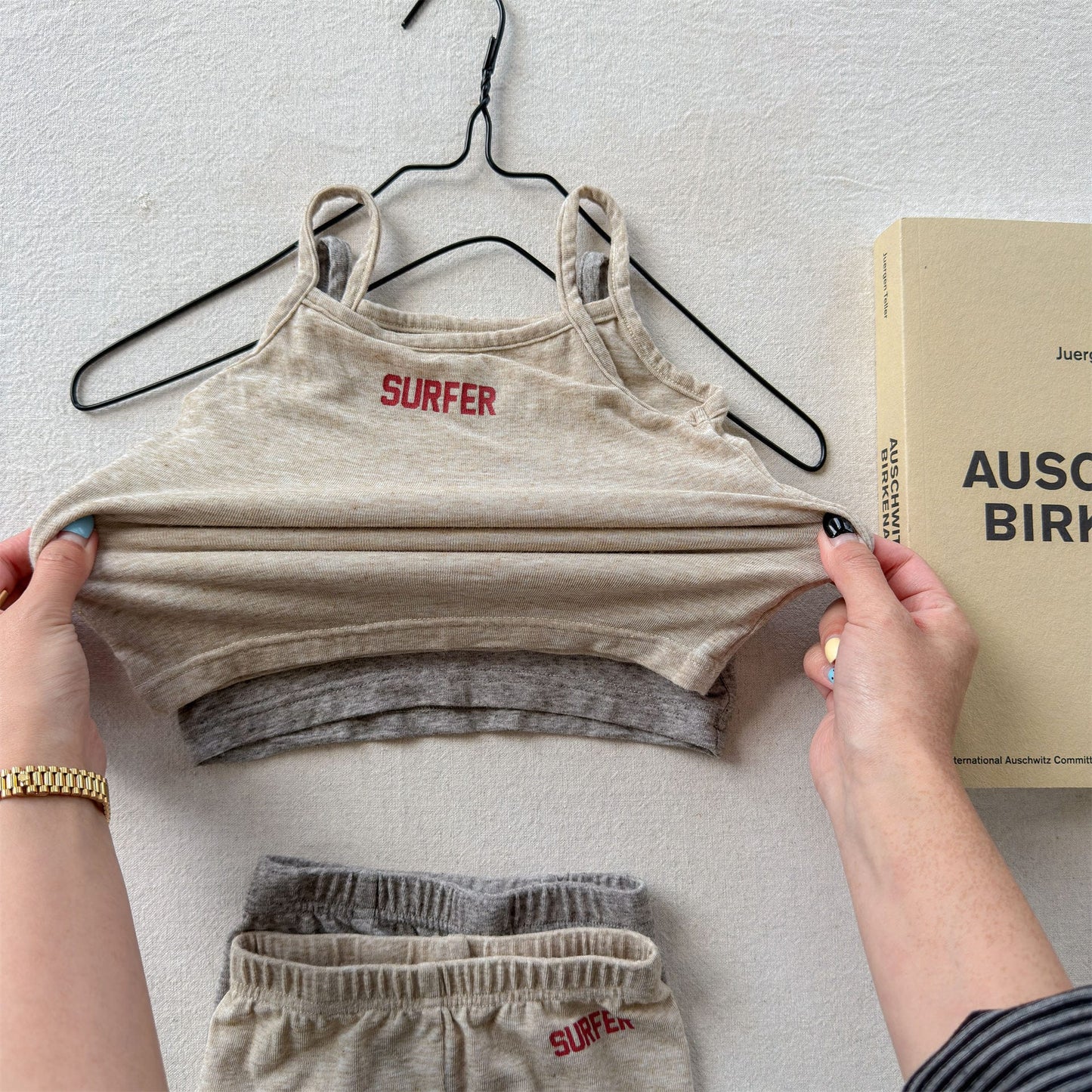 Sleeveless Logo Cami Shorts Set カレッジロゴ キャミソール ショートパンツ セット【mh0013448】 ADbaby ノースリーブセットアップ