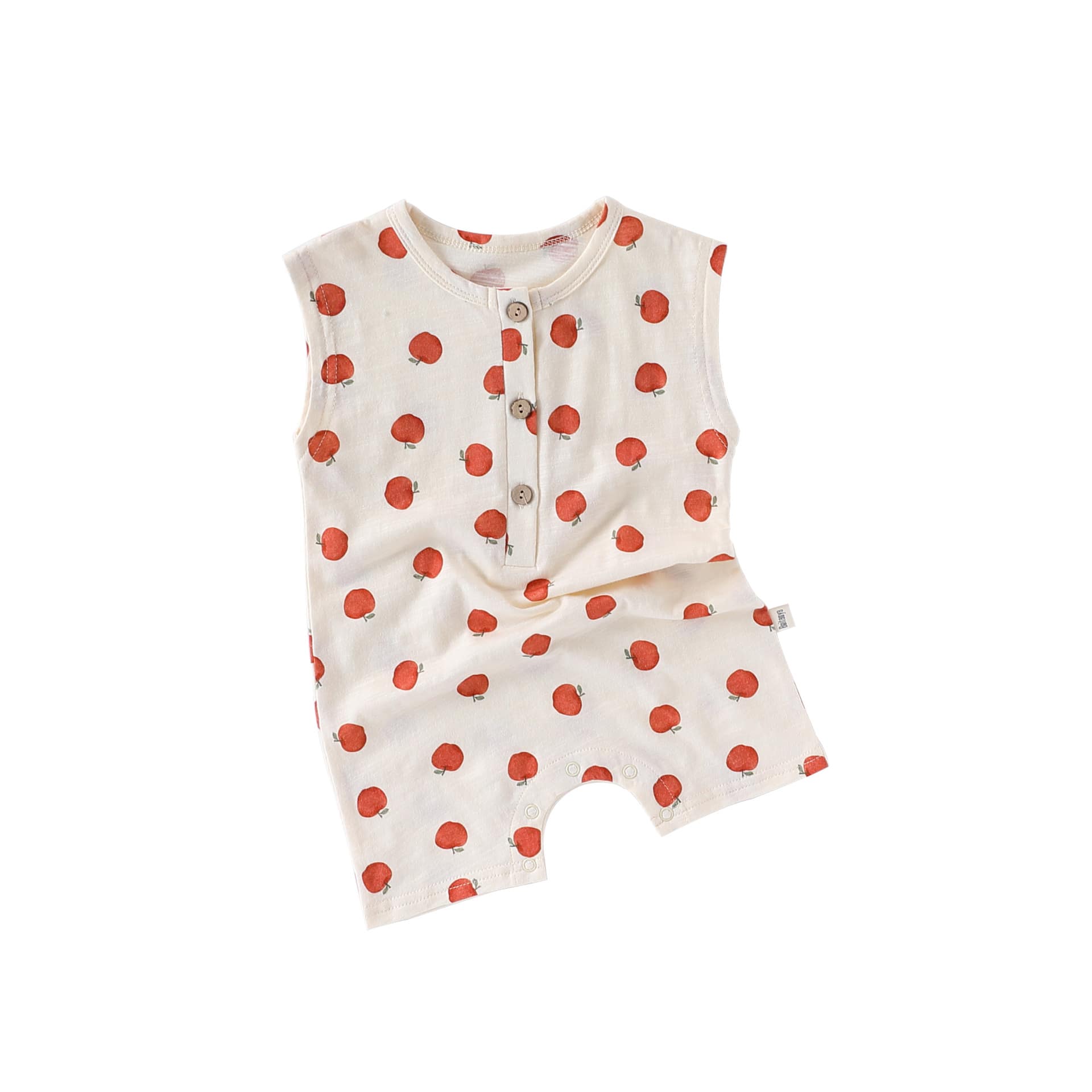 Sleeveless Nature Print Cotton Romper フルーツ ノースリーブロンパース【mh0013601】 Beitaoya ノースリーブロンパース