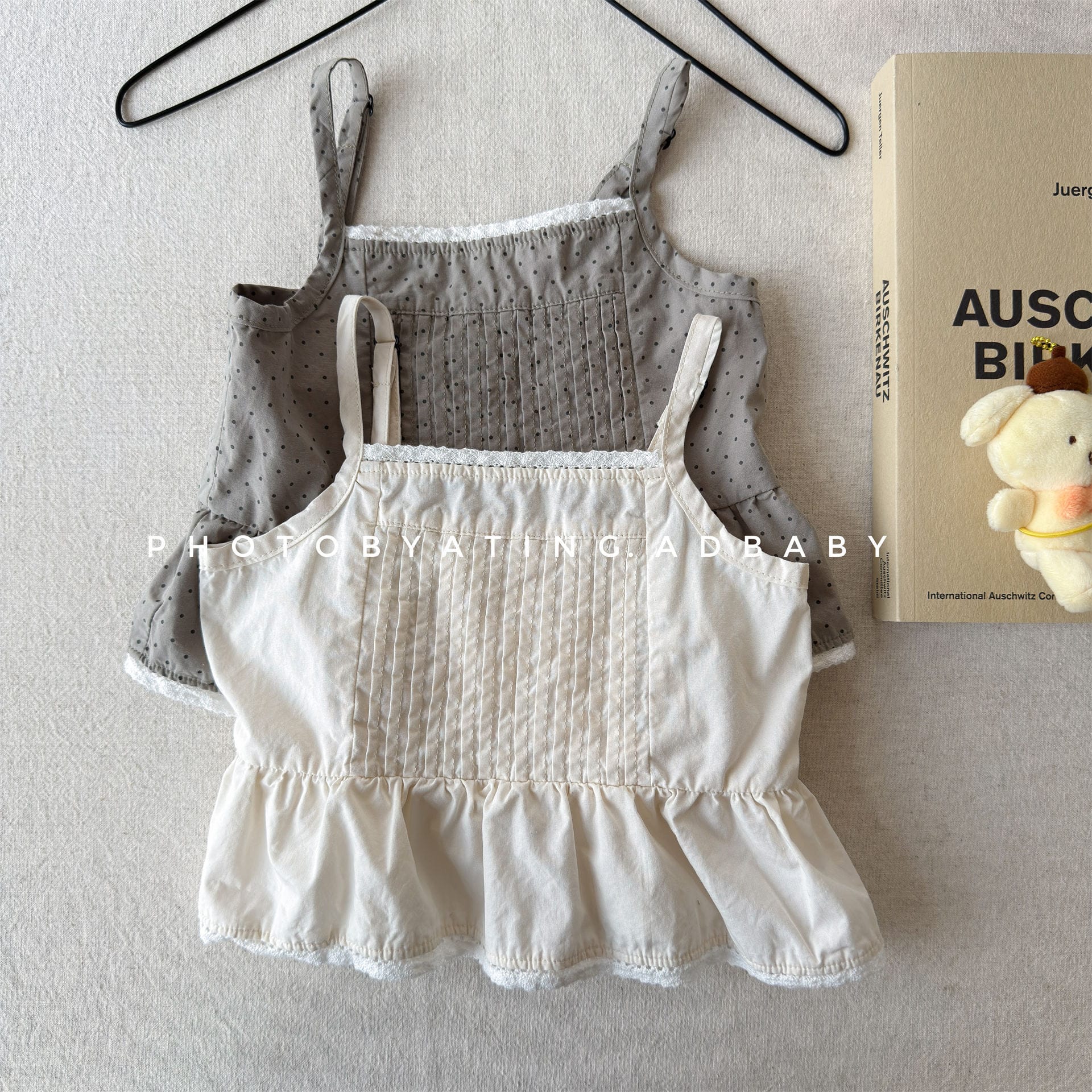 Sleeveless Pin-tuck Lace Cami ドット ノースリーブキャミソール【mh0013450】 ADbaby タンクトップ・キャミソール・ノースリーブトップス