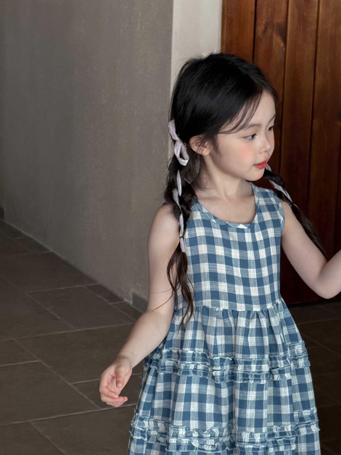 Sleeveless Plaid Cake Vest Dress チェック ノースリーブワンピース【mh0013289】 Mu Zika ノースリーブワンピース