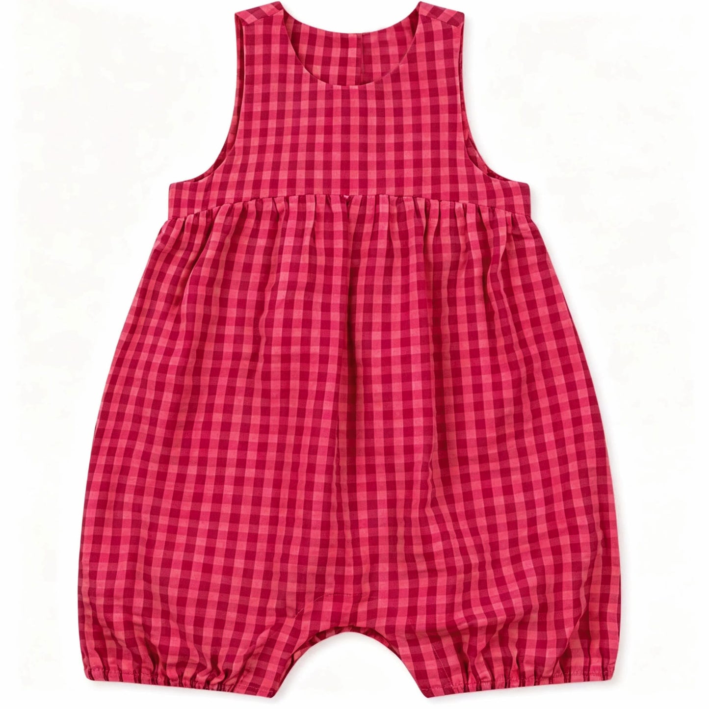 Sleeveless Plaid Gathering Romper チェック ノースリーブロンパース【mh0013495】 Beitaoya ノースリーブロンパース