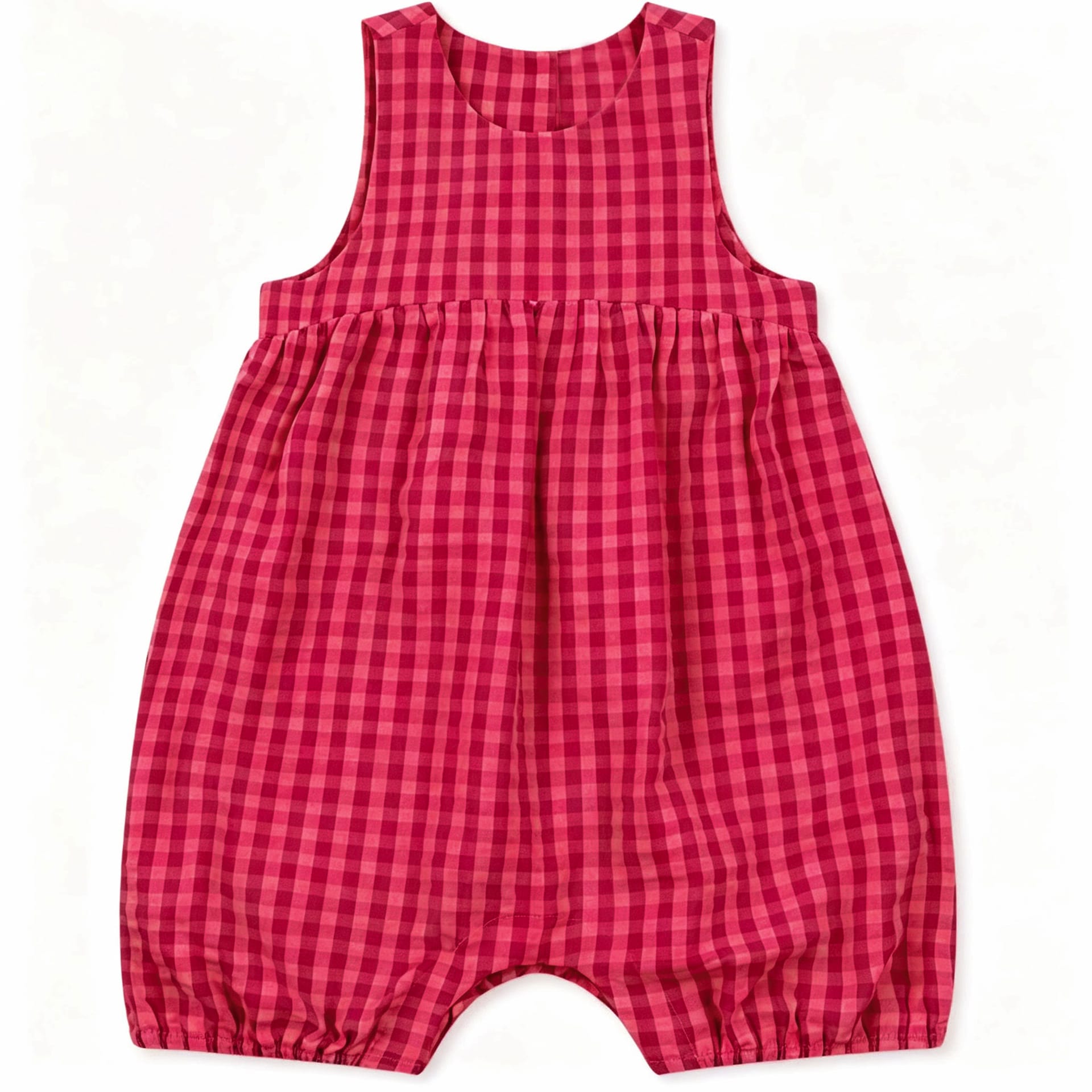 Sleeveless Plaid Gathering Romper チェック ノースリーブロンパース【mh0013495】 Beitaoya ノースリーブロンパース