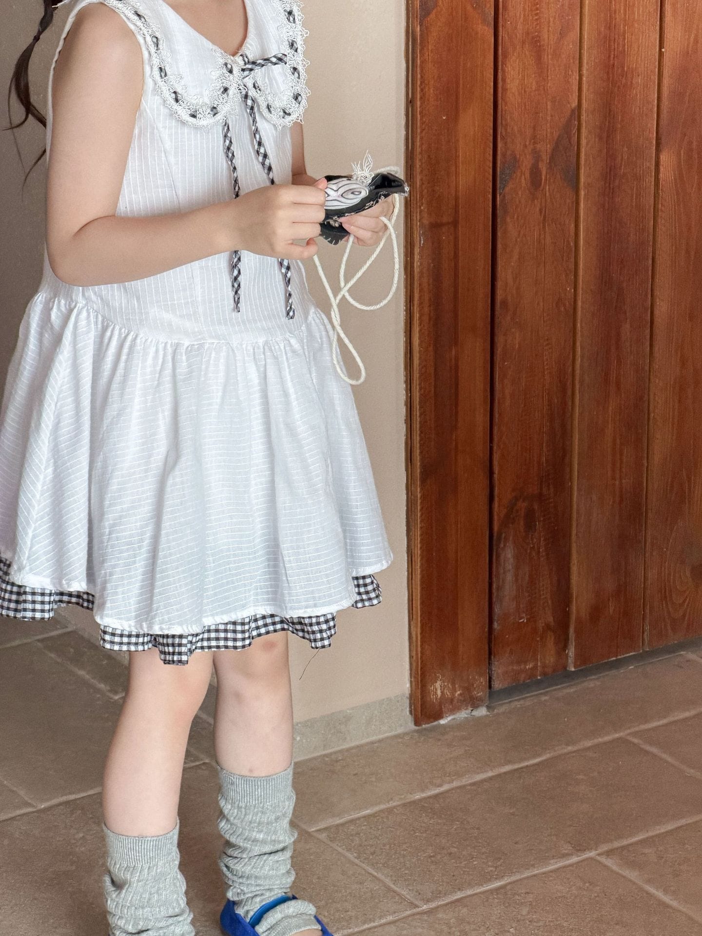 Sleeveless Plaid Patchwork Princess Dress チェック ノースリーブワンピース【mh0013291】 Mu Zika ノースリーブワンピース