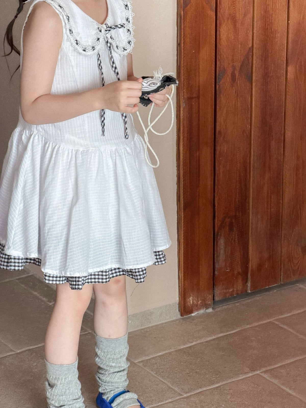 Sleeveless Plaid Patchwork Princess Dress チェック ノースリーブワンピース【mh0013291】 Mu Zika ノースリーブワンピース