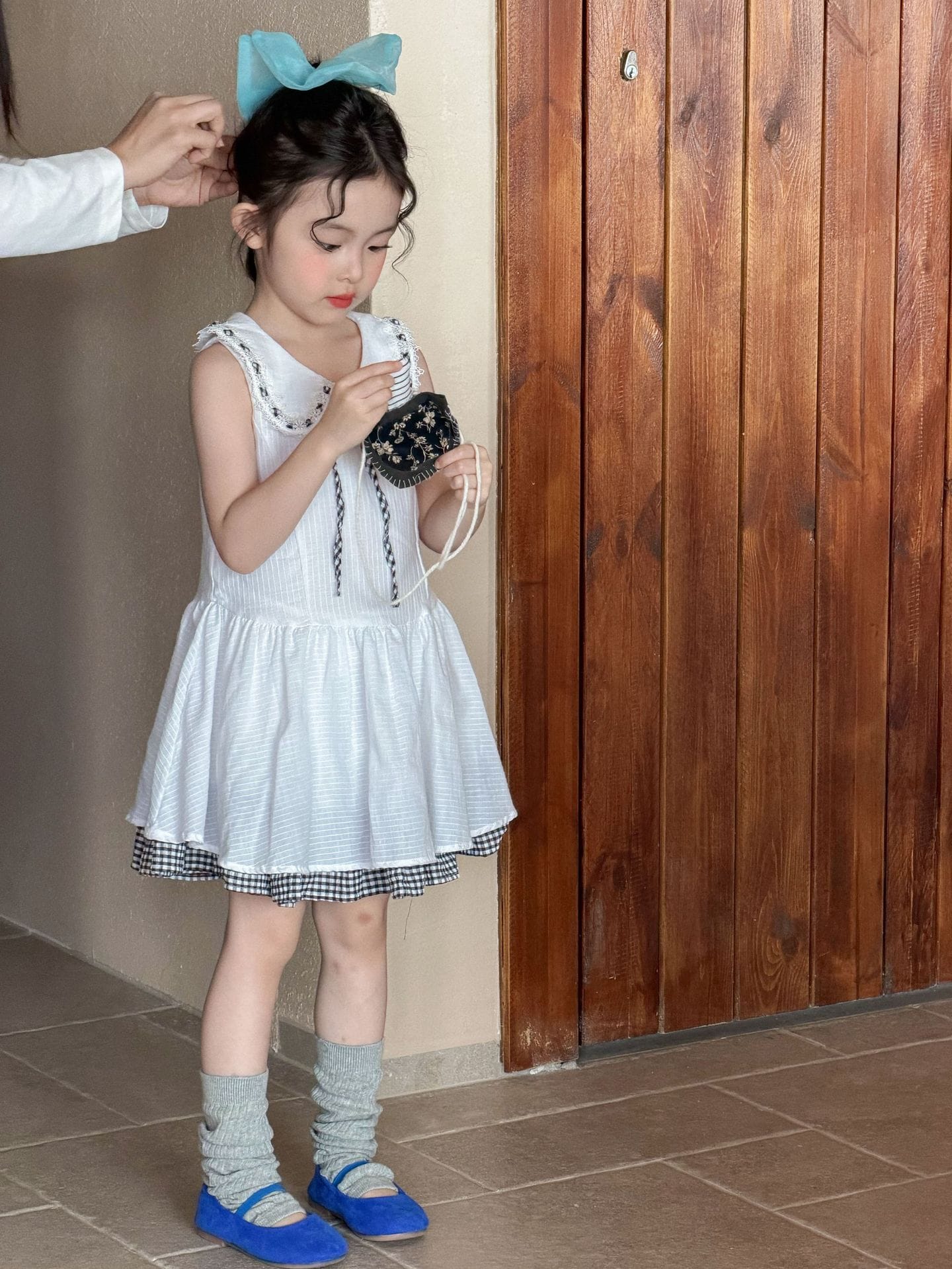 Sleeveless Plaid Patchwork Princess Dress チェック ノースリーブワンピース【mh0013291】 Mu Zika ノースリーブワンピース