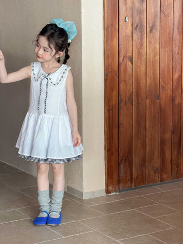 Sleeveless Plaid Patchwork Princess Dress チェック ノースリーブワンピース【mh0013291】 Mu Zika ノースリーブワンピース