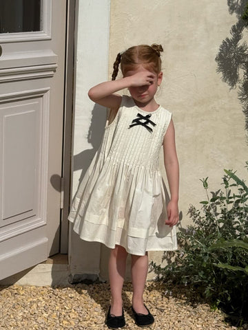 Sleeveless Pleated Princess Dress ピンタック ノースリーブワンピース【mh0013248】 White / 90cm Chengle ノースリーブワンピース