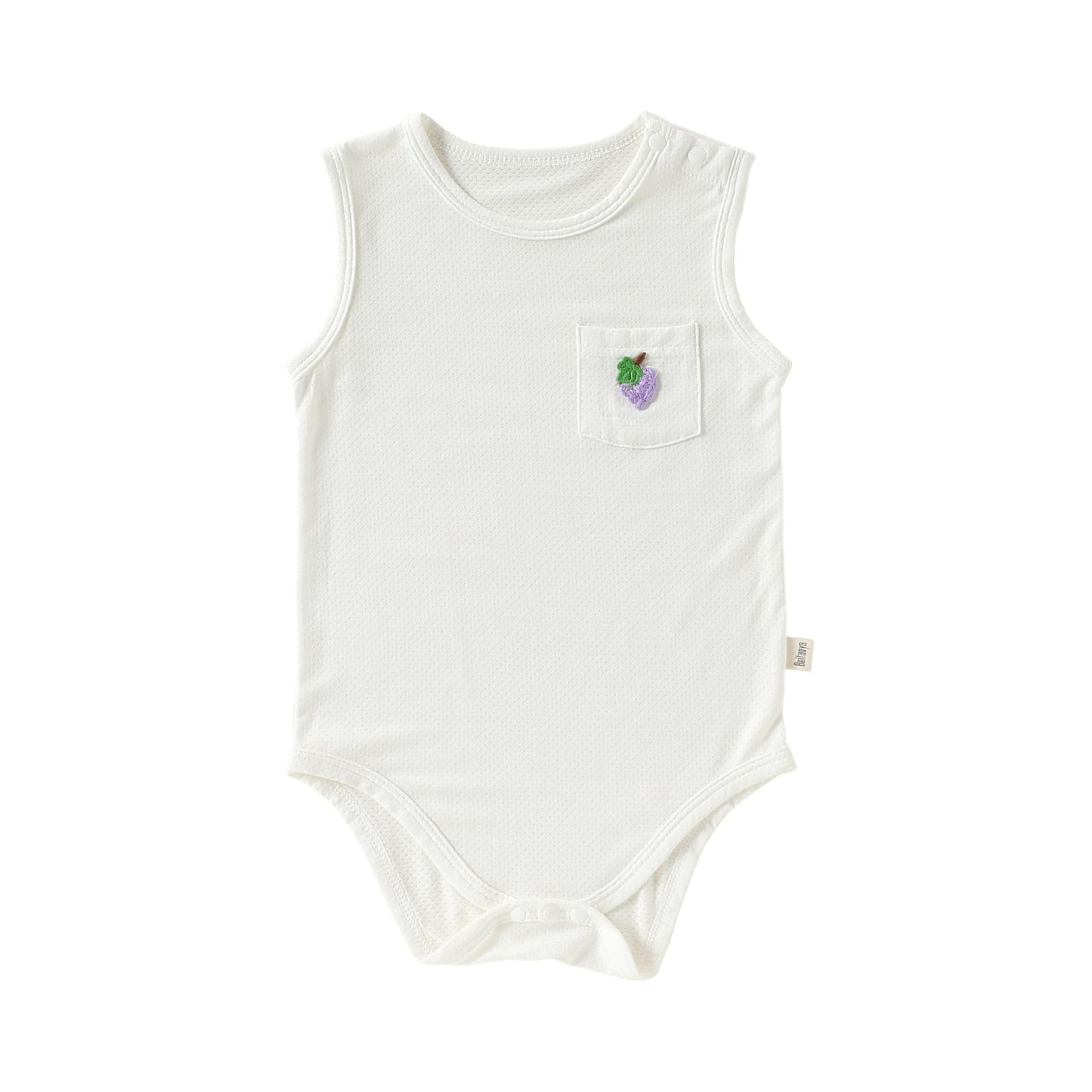 Sleeveless Pocket Modal Romper ワンポイント フルーツ ノースリーブロンパース【mh0012779】 White / 66cm Beitaoya ノースリーブロンパース