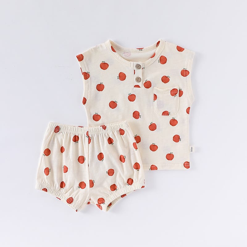 Sleeveless Pocket Top and Bloomer Set フルーツ タンクトップショートパンツセット【mh0013605】 Apple / 73cm Beitaoya ノースリーブセットアップ